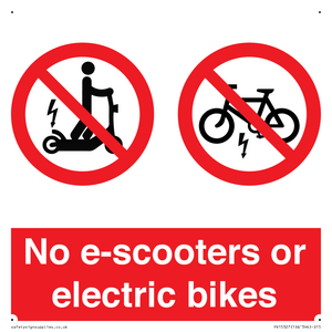 No e-scooters or electric bikes